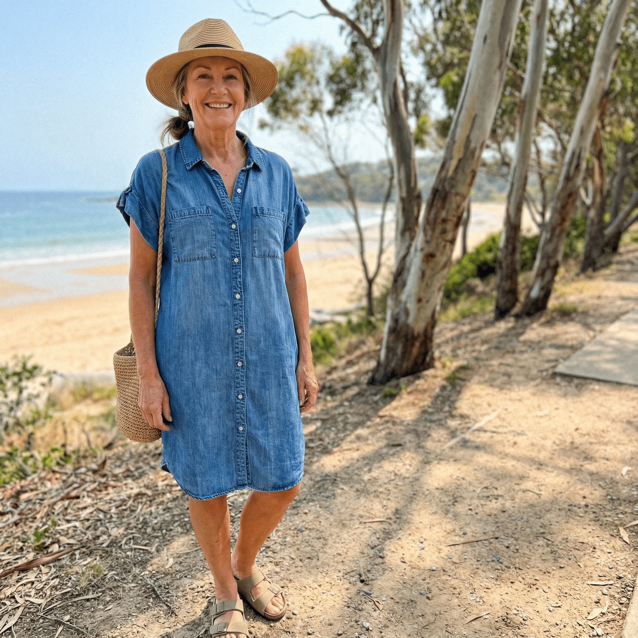 Sofia™ - Casual Denim Print Dress