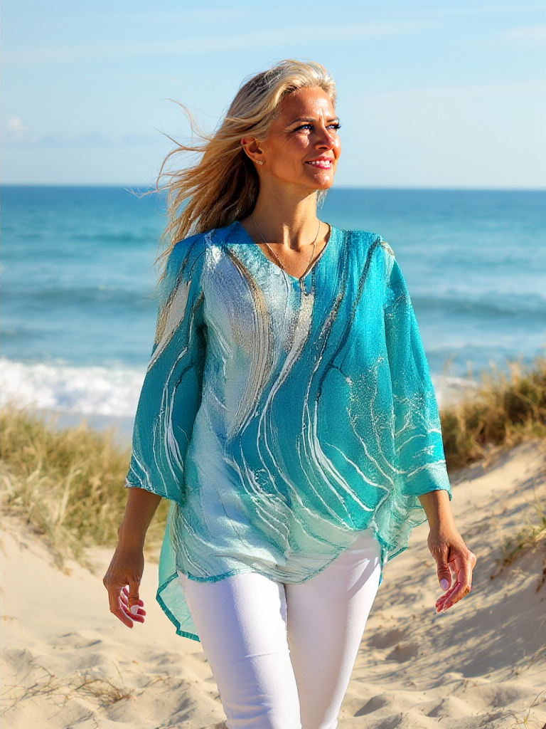 LOREINA™ | OMBRÉ BLOUSE WITH ELEGANT COLOUR FADE