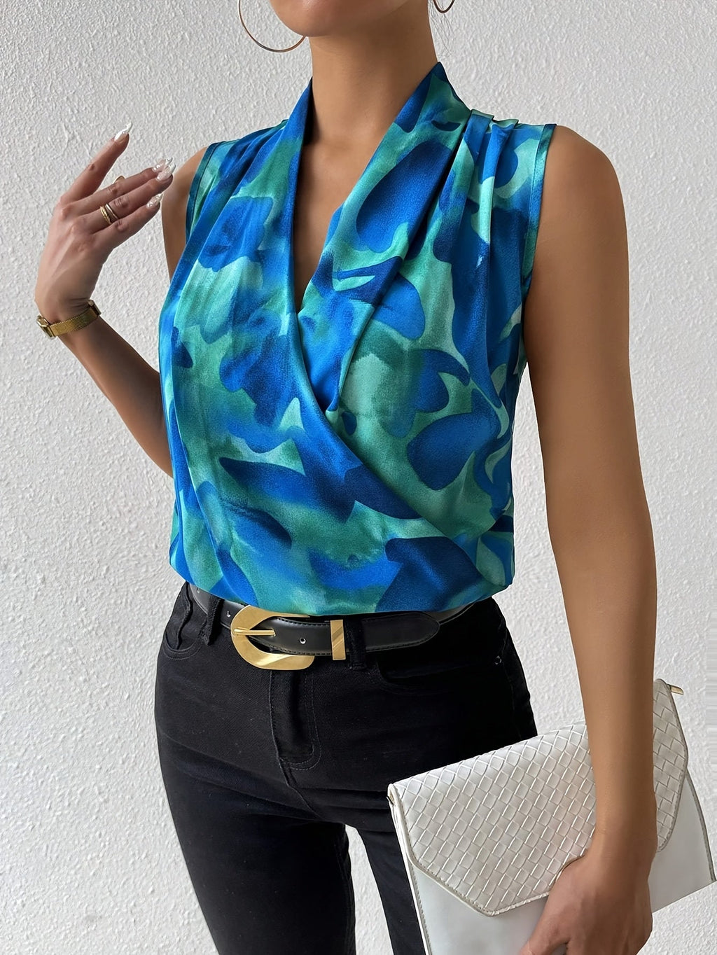 Serenya™ | Watercolour Sleeveless Blouse