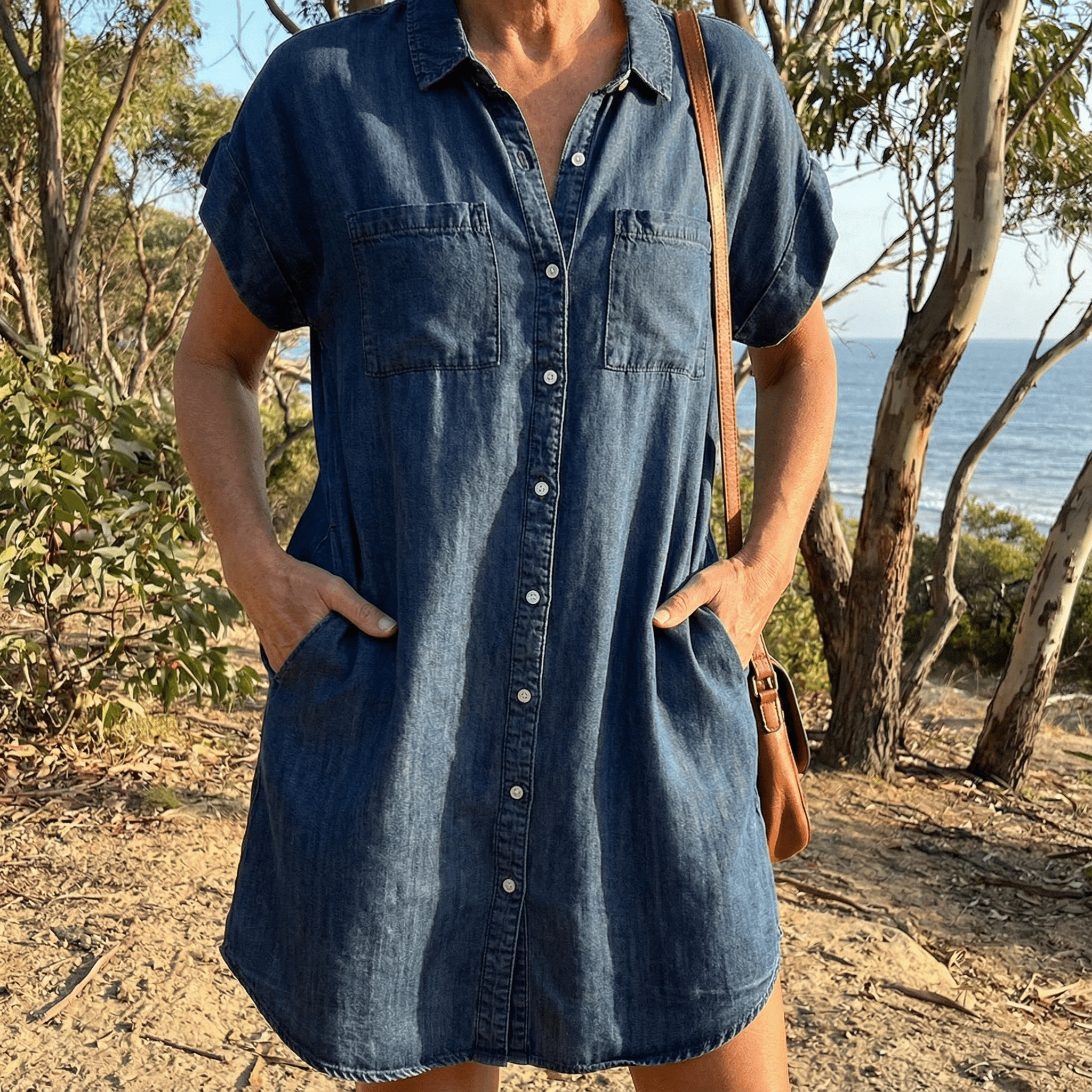Sofia™ - Casual Denim Print Dress