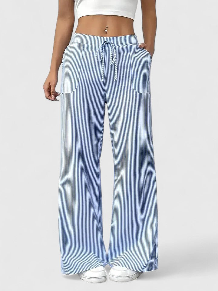 Isla | Wide-Leg Striped Trousers