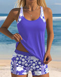 Colette | Swimsuit Tank Top with Printed Boxer Set