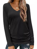 Lorena™ | Classic V-Neck Long Sleeve Top